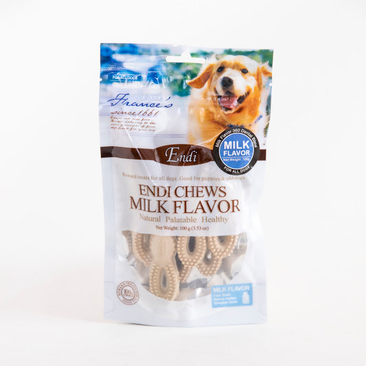 Pet Treats Milk Flavor 360 Dental Bones - 100gm, Pack Of 5pcs
