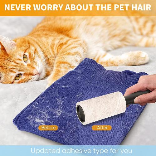 Lint Remover Roller- 1 Handle, 1 Protective Cover & 4 Rolls - 60 Sheets Each ( Total 4x60 -240 Sheets )